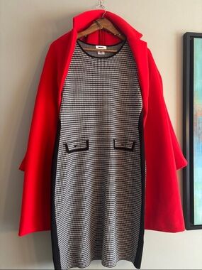 DKNY B&W Houndstooth Dress size L